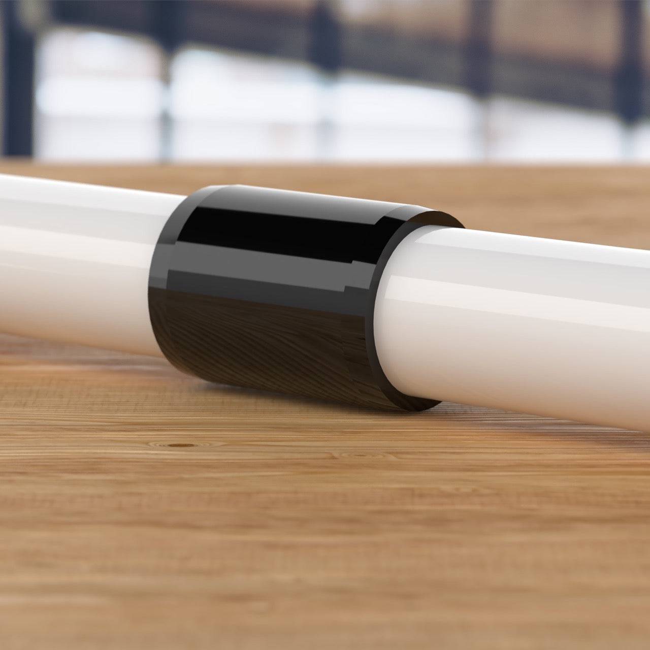 1-1/2 in. External PVC Coupler, Furniture Grade - Black External Coupling - FORMUFIT
