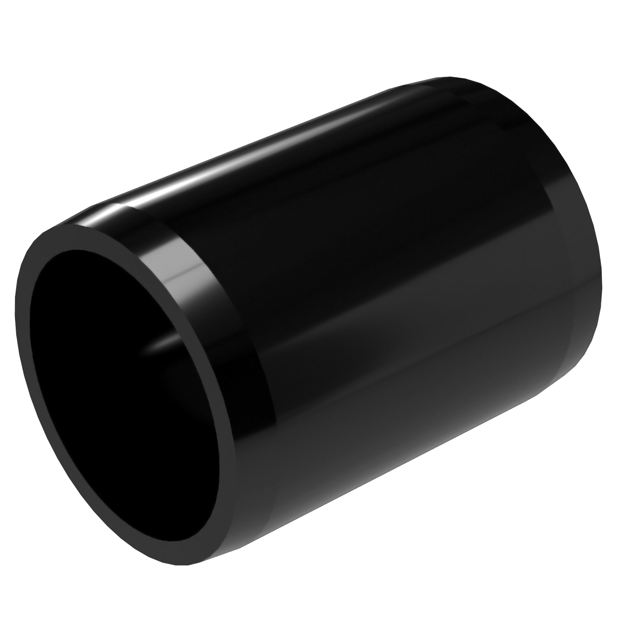1/2 in. External PVC Coupler, Furniture Grade - Black External Coupling - FORMUFIT