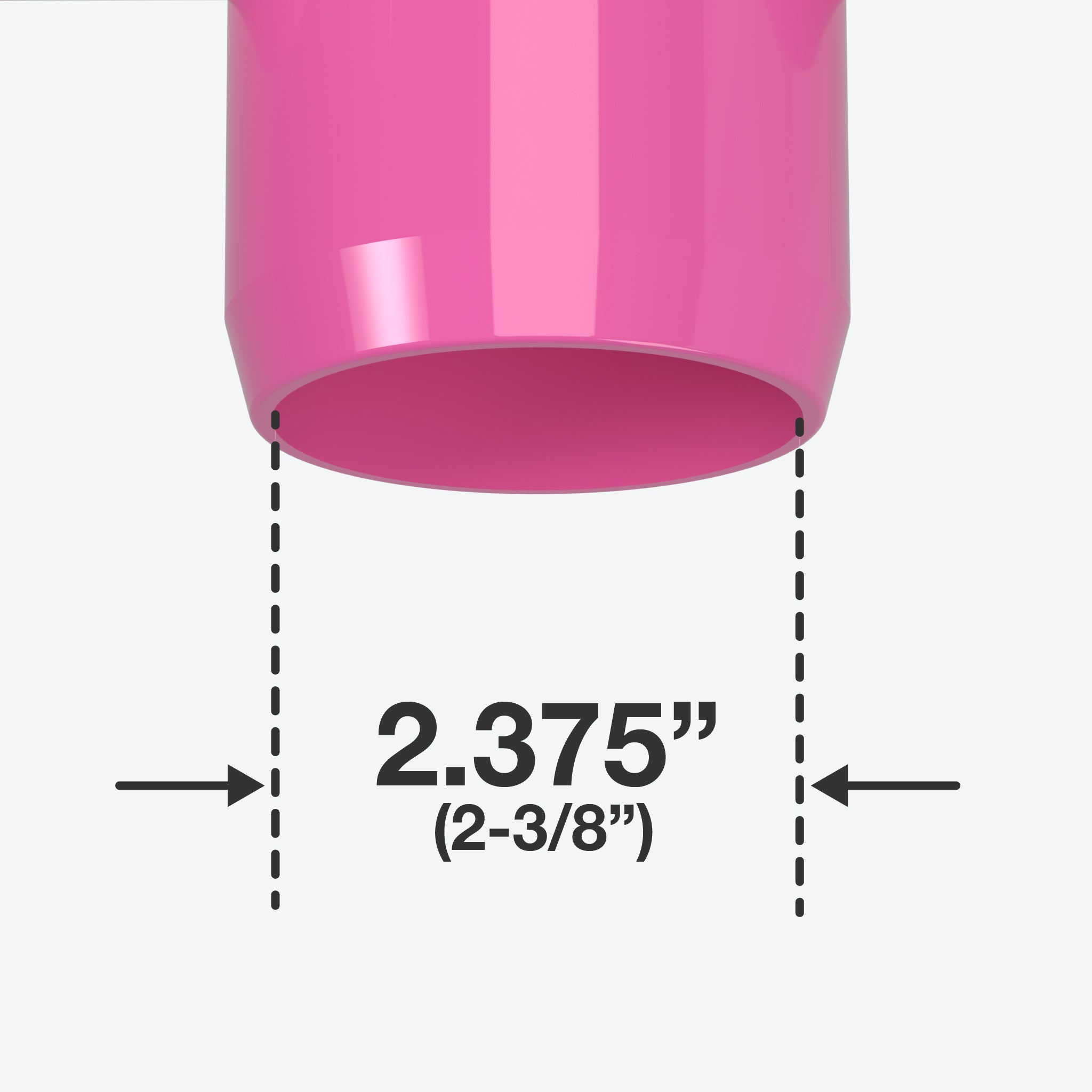 2 in. External PVC Coupler, Furniture Grade - Pink External Coupling - FORMUFIT