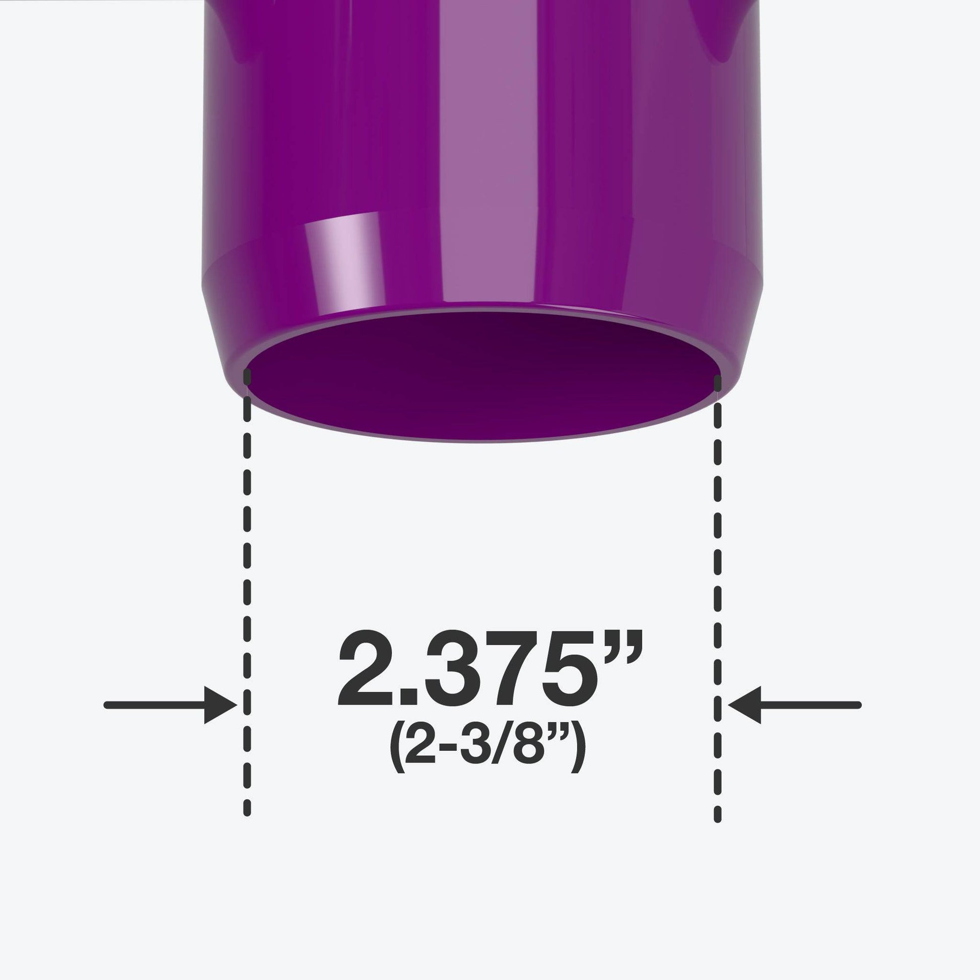 2 in. External PVC Coupler, Furniture Grade - Purple External Coupling - FORMUFIT