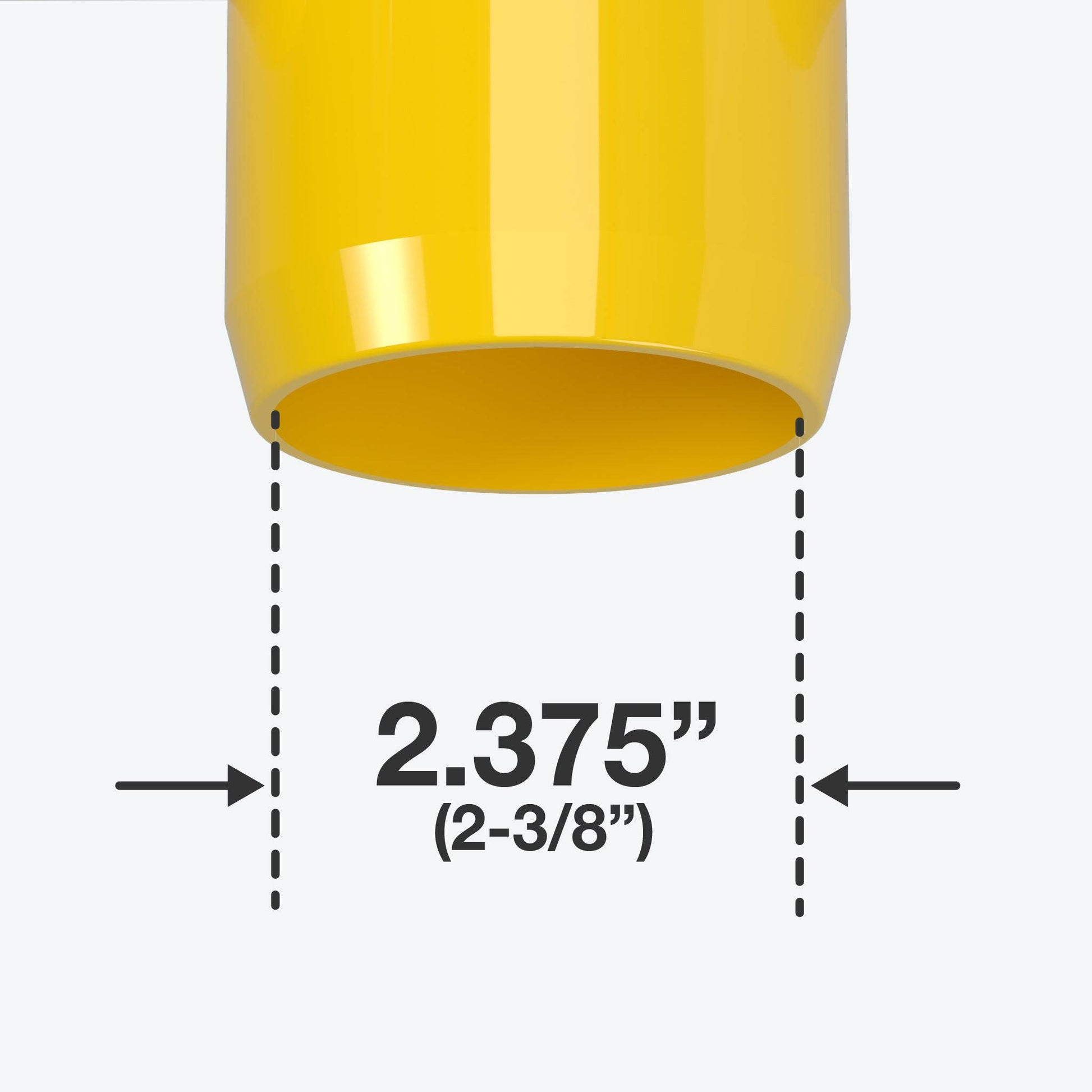 2 in. External Furniture Grade PVC Coupling - Yellow - FORMUFIT