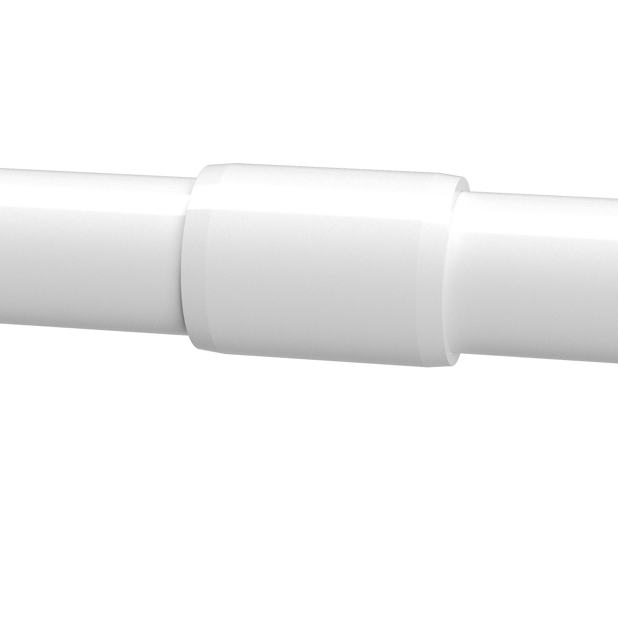 3/4 in. External PVC Coupler, Furniture Grade - White External Coupling - FORMUFIT