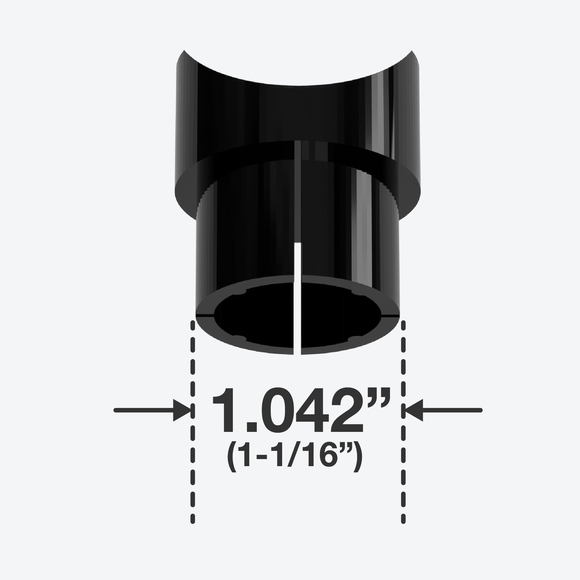 1 in. Fishmouth Furniture Grade PVC Adapter - Black - FORMUFIT