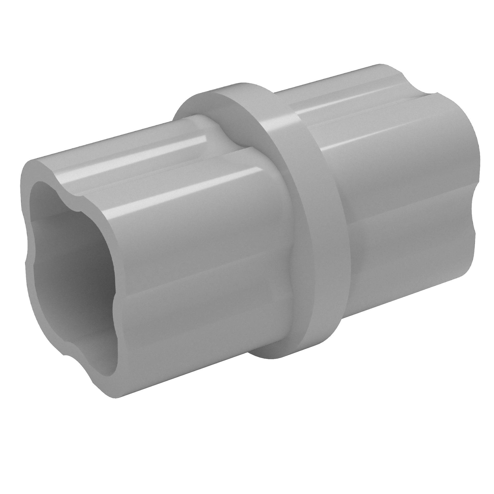 1/2 in. Internal PVC Coupler, Furniture Grade - Gray Internal Coupling - FORMUFIT