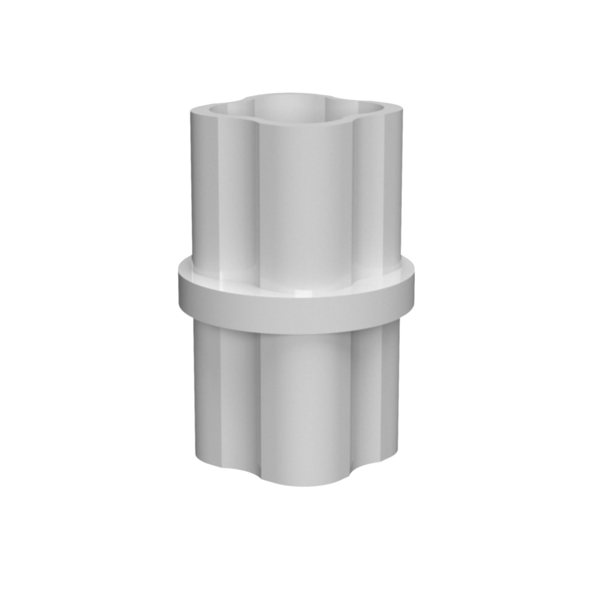 1/2 in. Internal PVC Coupler, Furniture Grade - Gray Internal Coupling - FORMUFIT