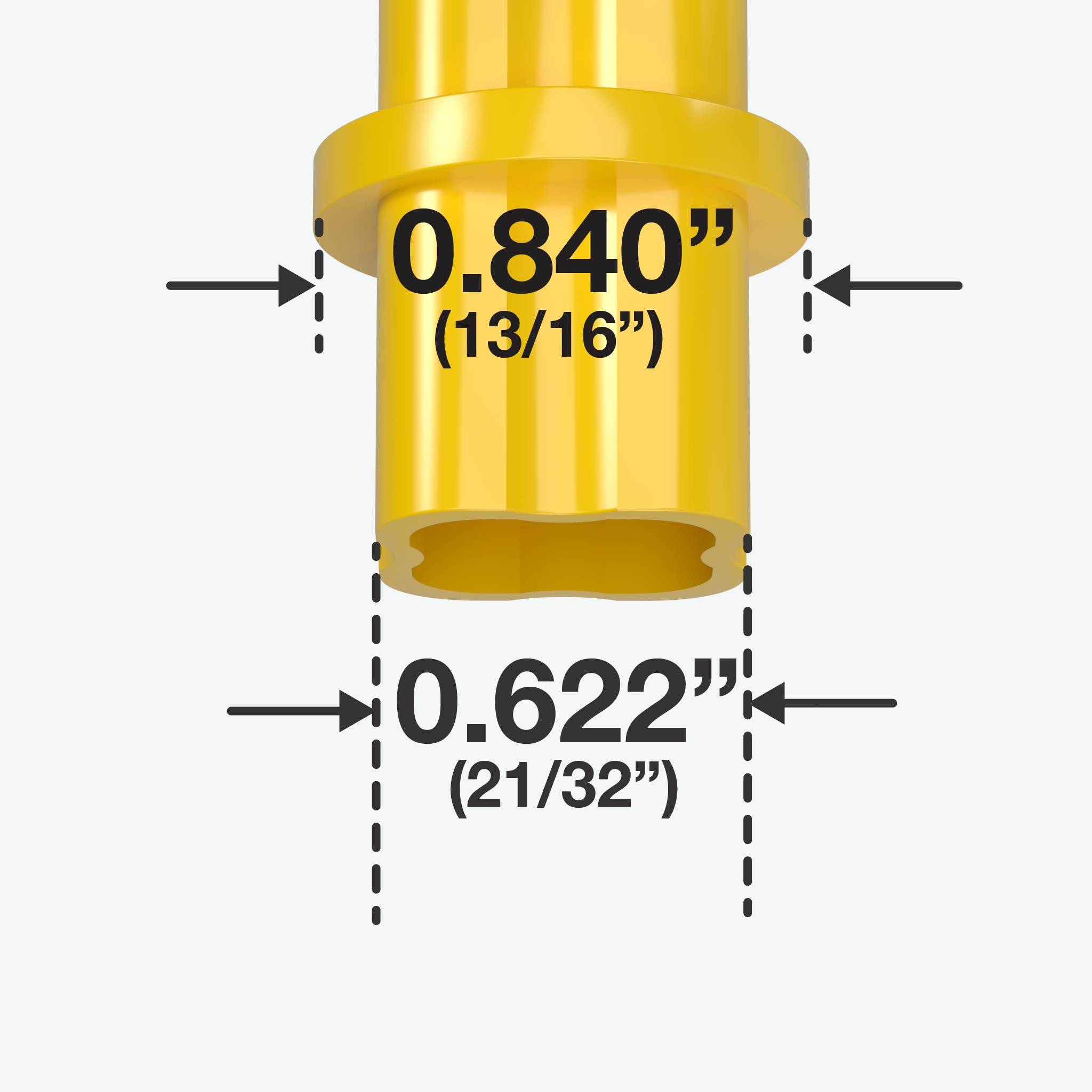 1/2 in. Internal PVC Coupler, Furniture Grade - Yellow Internal Coupling - FORMUFIT