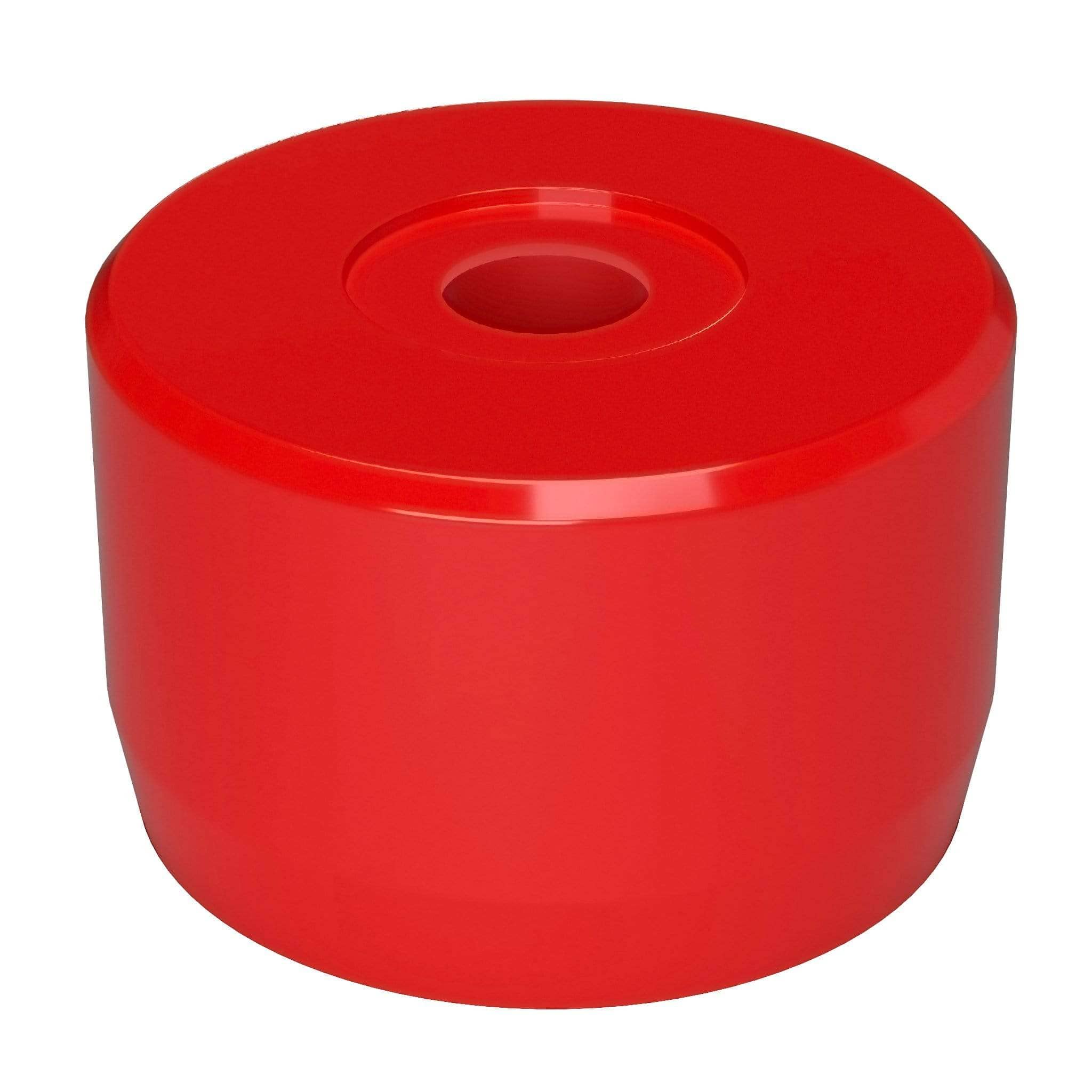 Closeout - Caster Pipe Cap for 1/2" Stems New - 1-1 4" Caster Pipe Cap (1 2") - Red - FORMUFIT