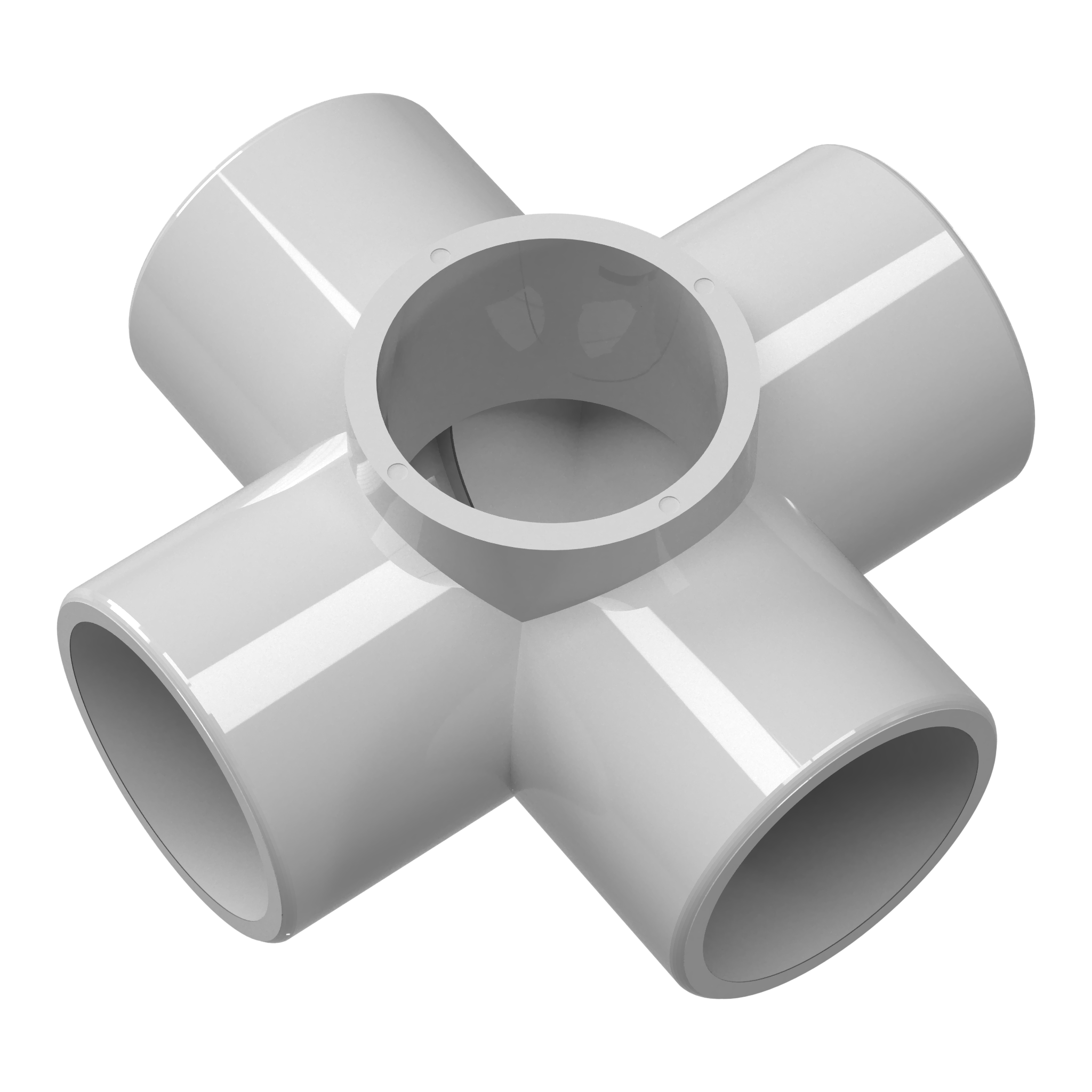 Closeout - 5-Way PVC Cross New - 1-1 4" w 1-1 2" Top - Gray - FORMUFIT