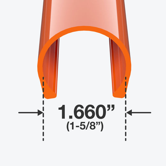 1-1/4 in. x 40 in. PipeClamp PVC Material Snap Clamp - Orange - FORMUFIT
