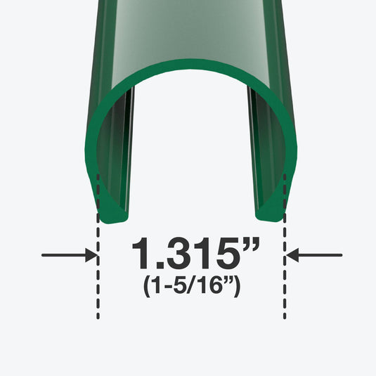 1 in. x 4 in. PipeClamp PVC Material Snap Clamp - Green - FORMUFIT