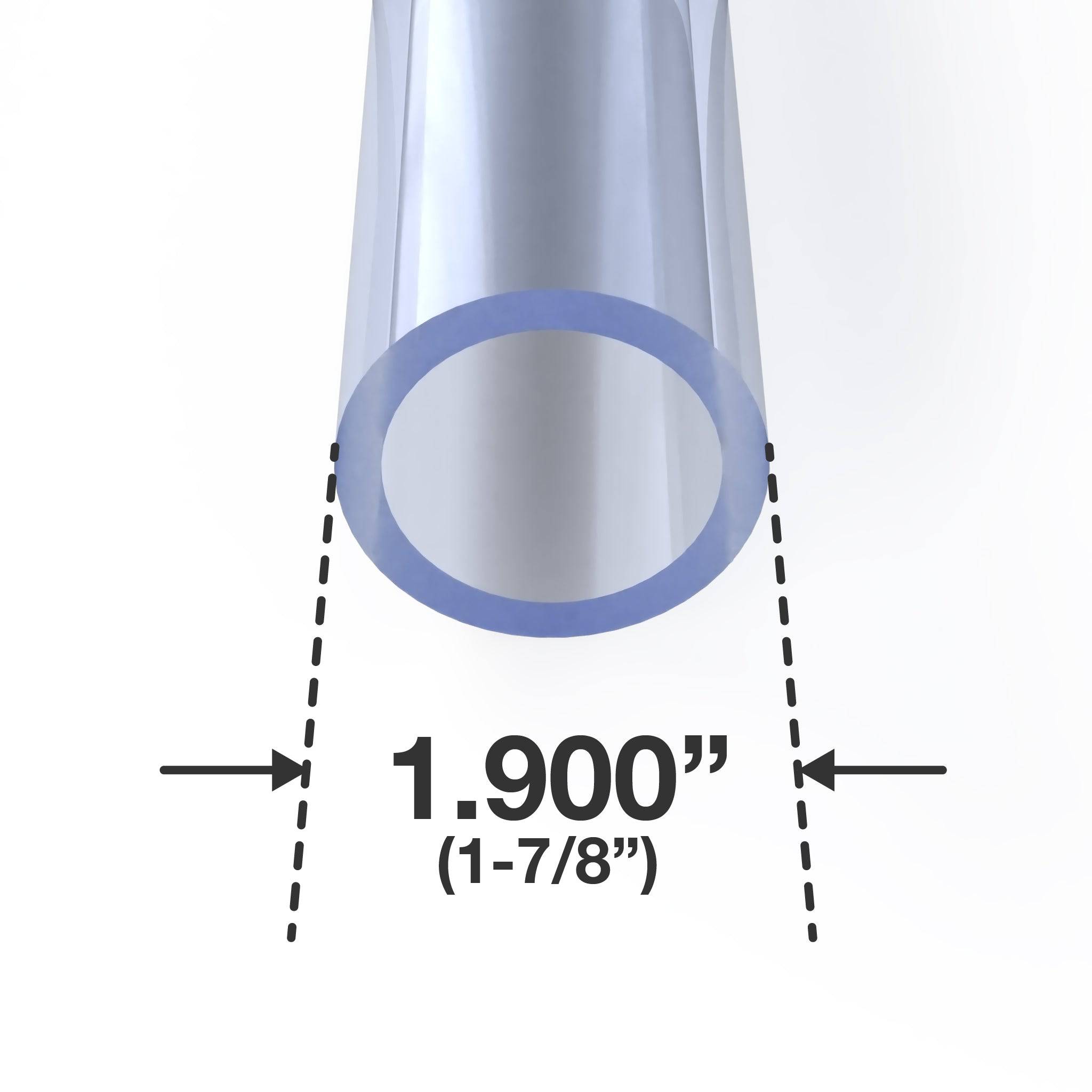 2 in. PVC Pipe - Sch 40, Furniture Grade - Clear PVC Pipe - FORMUFIT