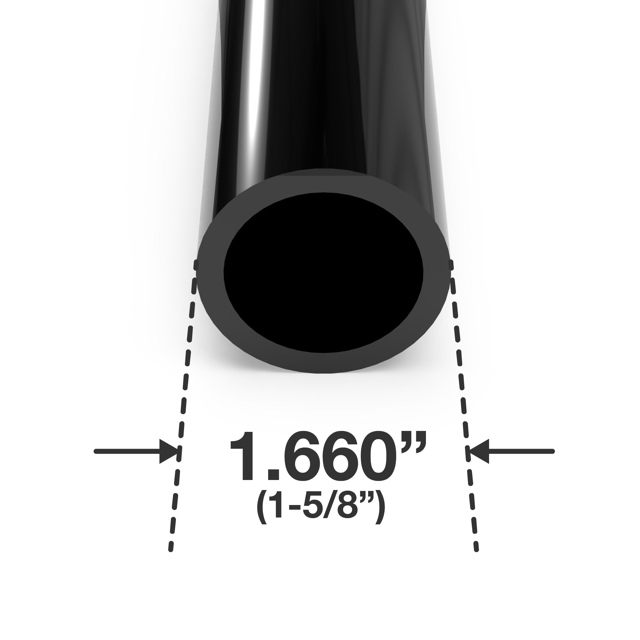 1-1/4 in. PVC Pipe - Sch 40, Furniture Grade - Black PVC Pipe - FORMUFIT