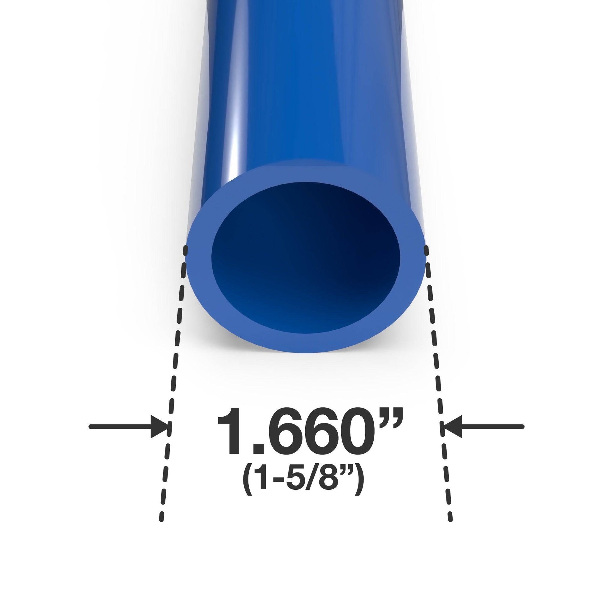 1-1/4 in. PVC Pipe - Sch 40, Furniture Grade - Blue PVC Pipe - FORMUFIT
