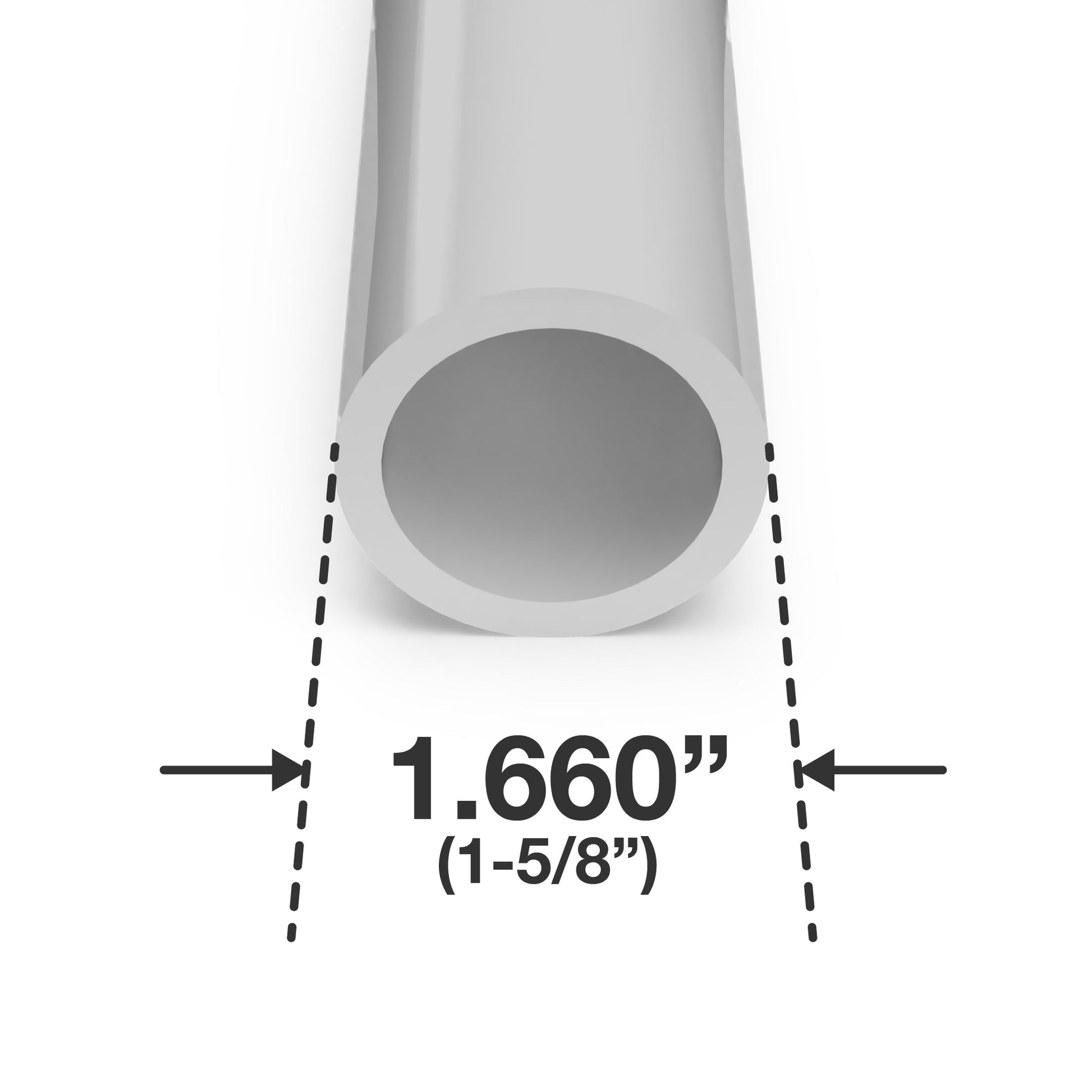1-1/4 in. Sch 40 Furniture Grade PVC Pipe - Gray - FORMUFIT