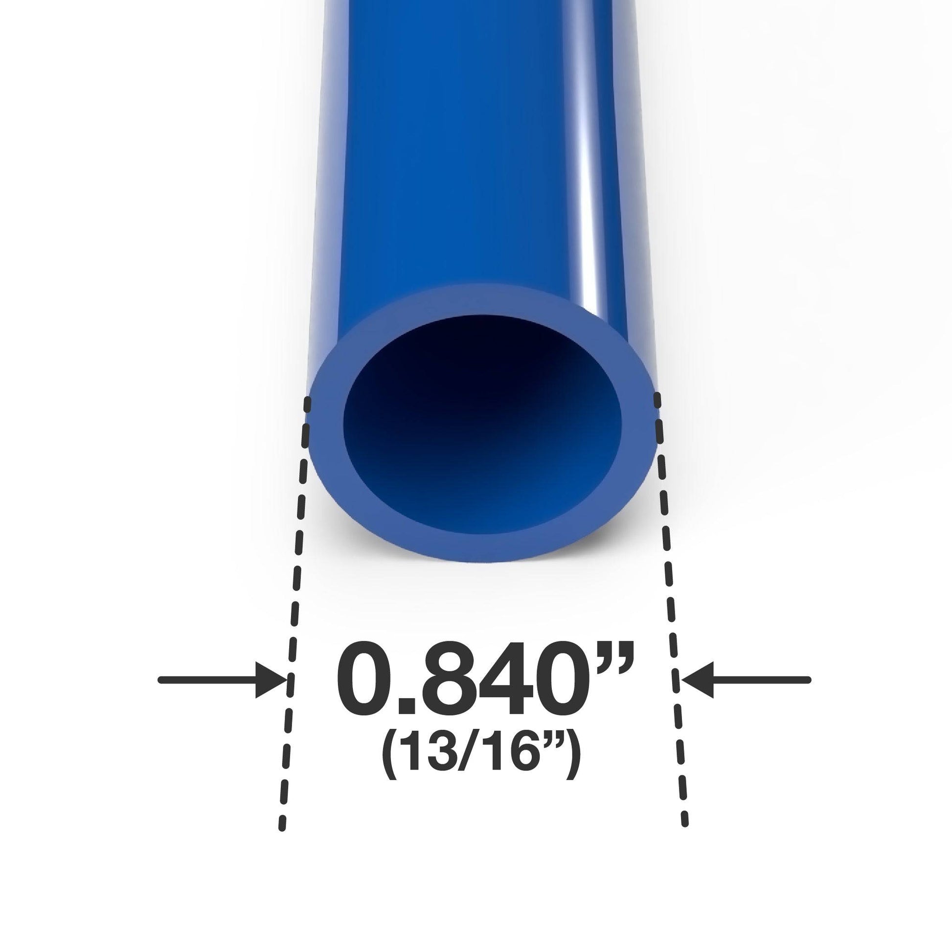 1/2 in. PVC Pipe - Sch 40, Furniture Grade - Blue PVC Pipe - FORMUFIT