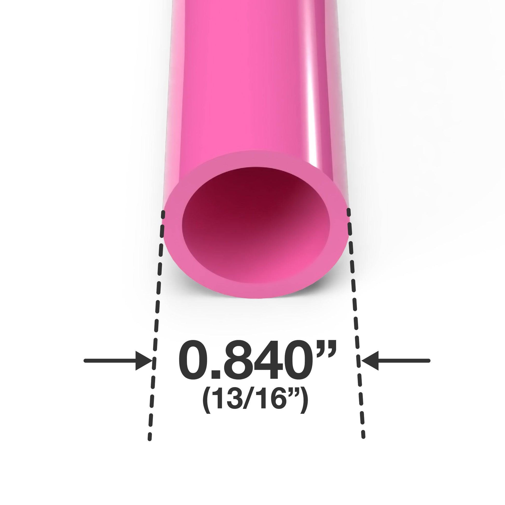 1/2 in. PVC Pipe - Sch 40, Furniture Grade - Pink PVC Pipe - FORMUFIT