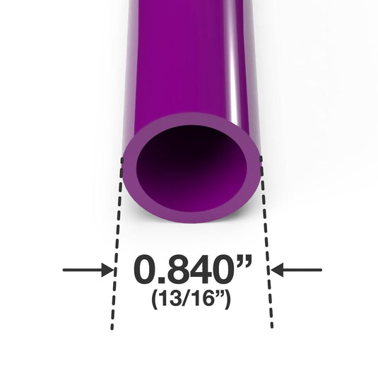 1/2 in. Sch 40 Furniture Grade PVC Pipe - Purple - FORMUFIT