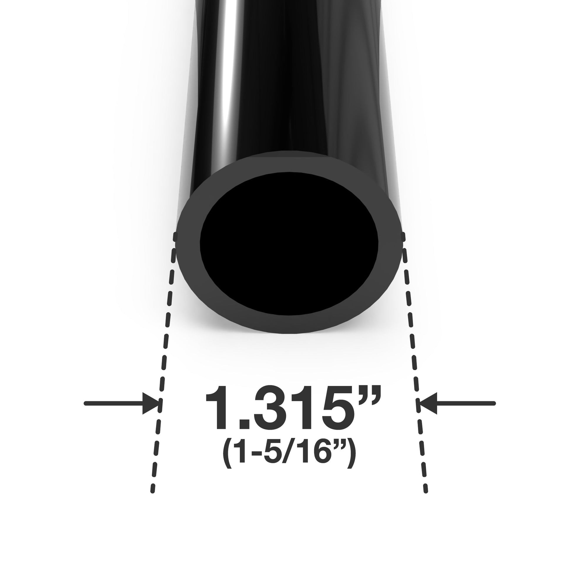 1 in. PVC Pipe - Sch 40, Furniture Grade - Black PVC Pipe - FORMUFIT