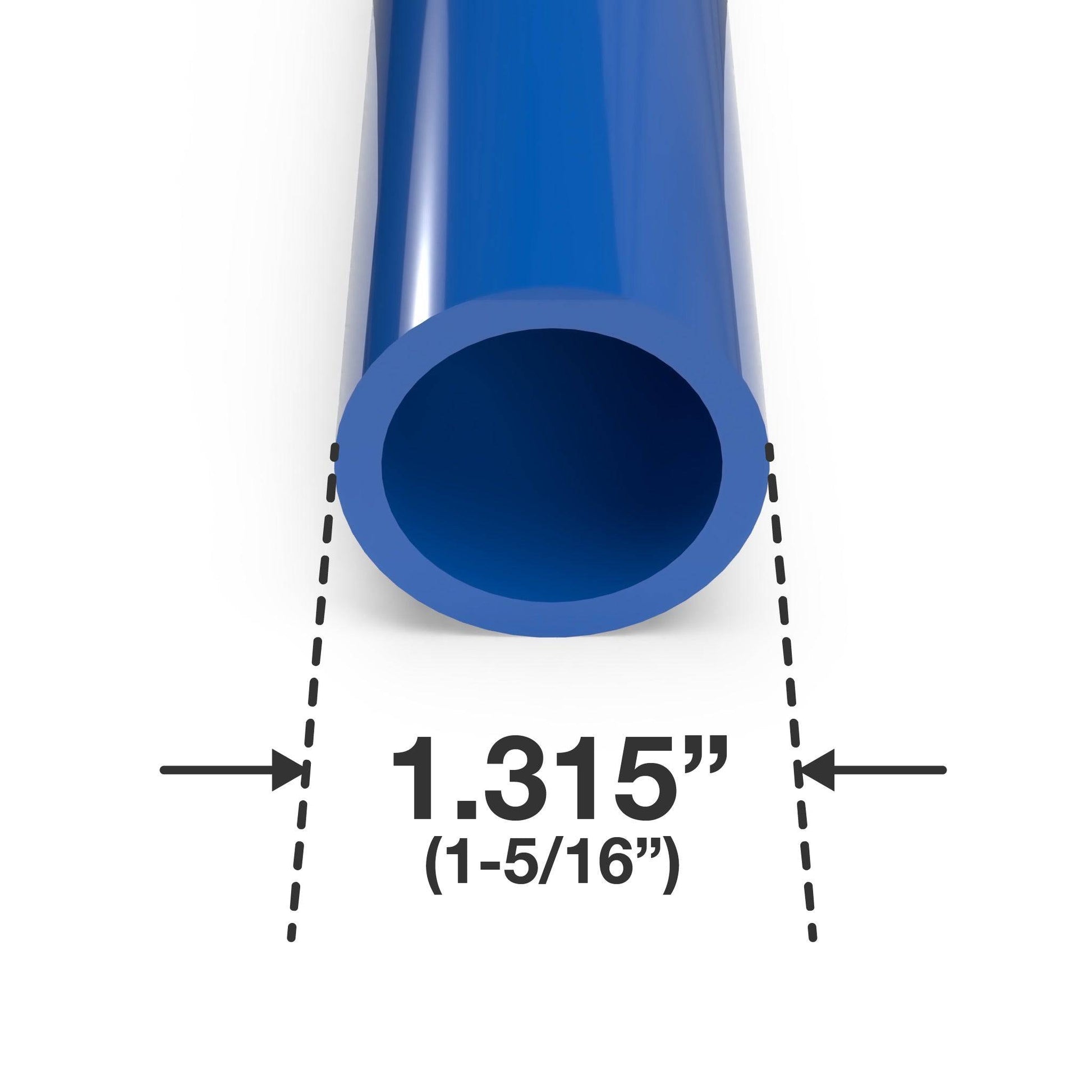 1 in. PVC Pipe - Sch 40, Furniture Grade - Blue PVC Pipe - FORMUFIT