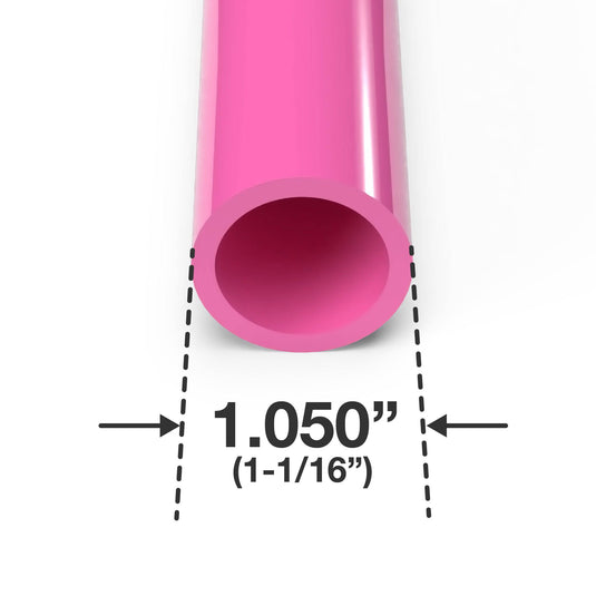 3/4 in. Sch 40 Furniture Grade PVC Pipe - Pink - FORMUFIT