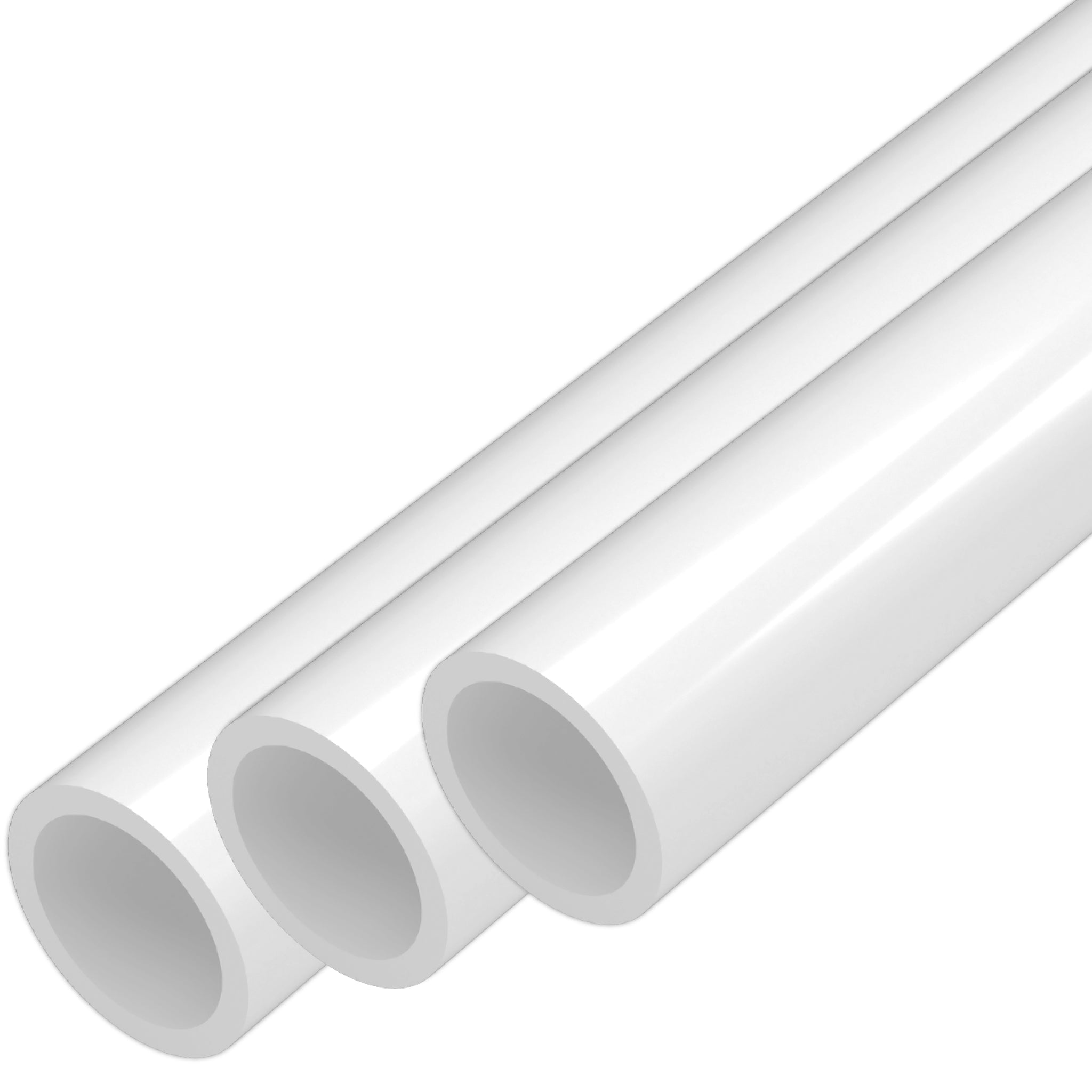 Formufit Furniture Grade PVC Pipe, 40, 3/4 size, White (3-Pack)