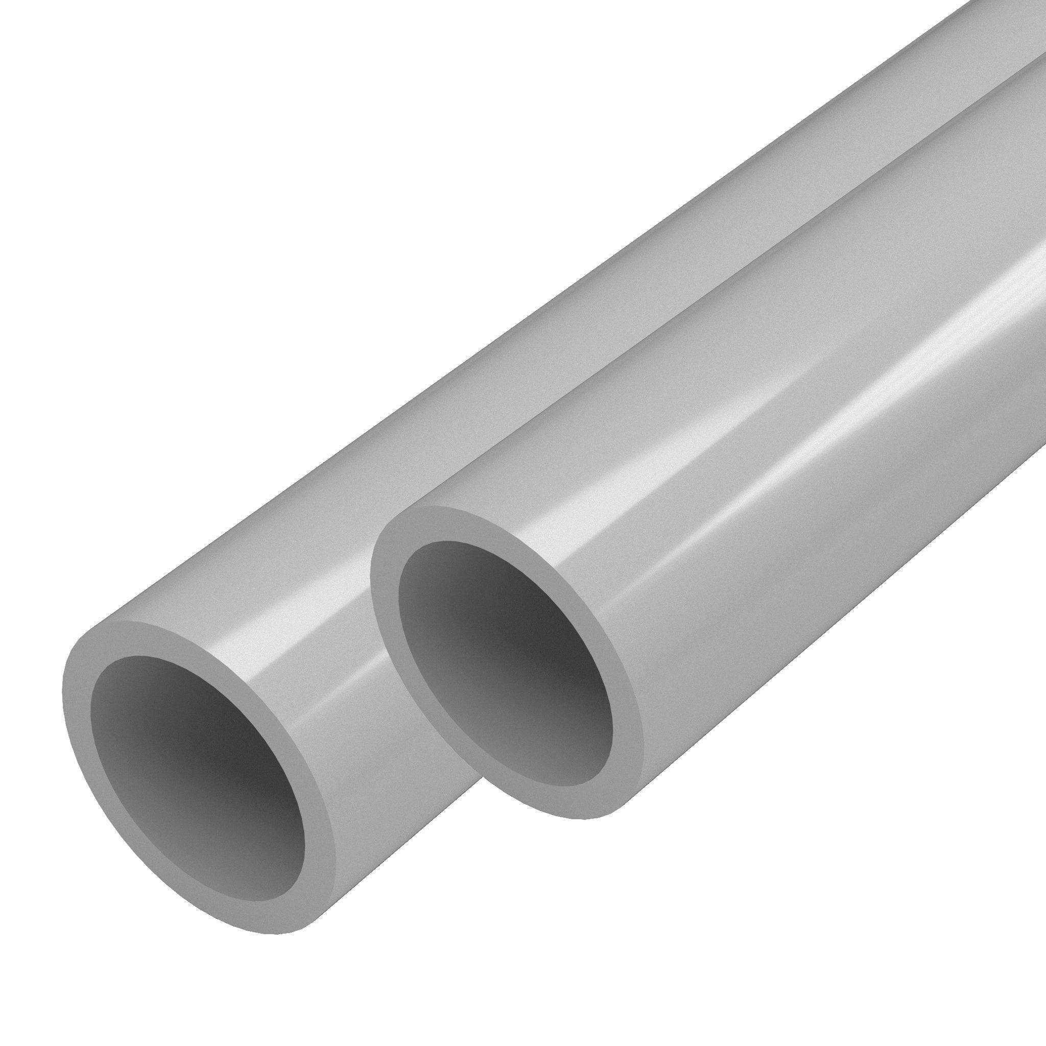 1-1/4 in. PVC Pipe - Sch 40, Furniture Grade - Gray 60" 2-Pack PVC Pipe - FORMUFIT