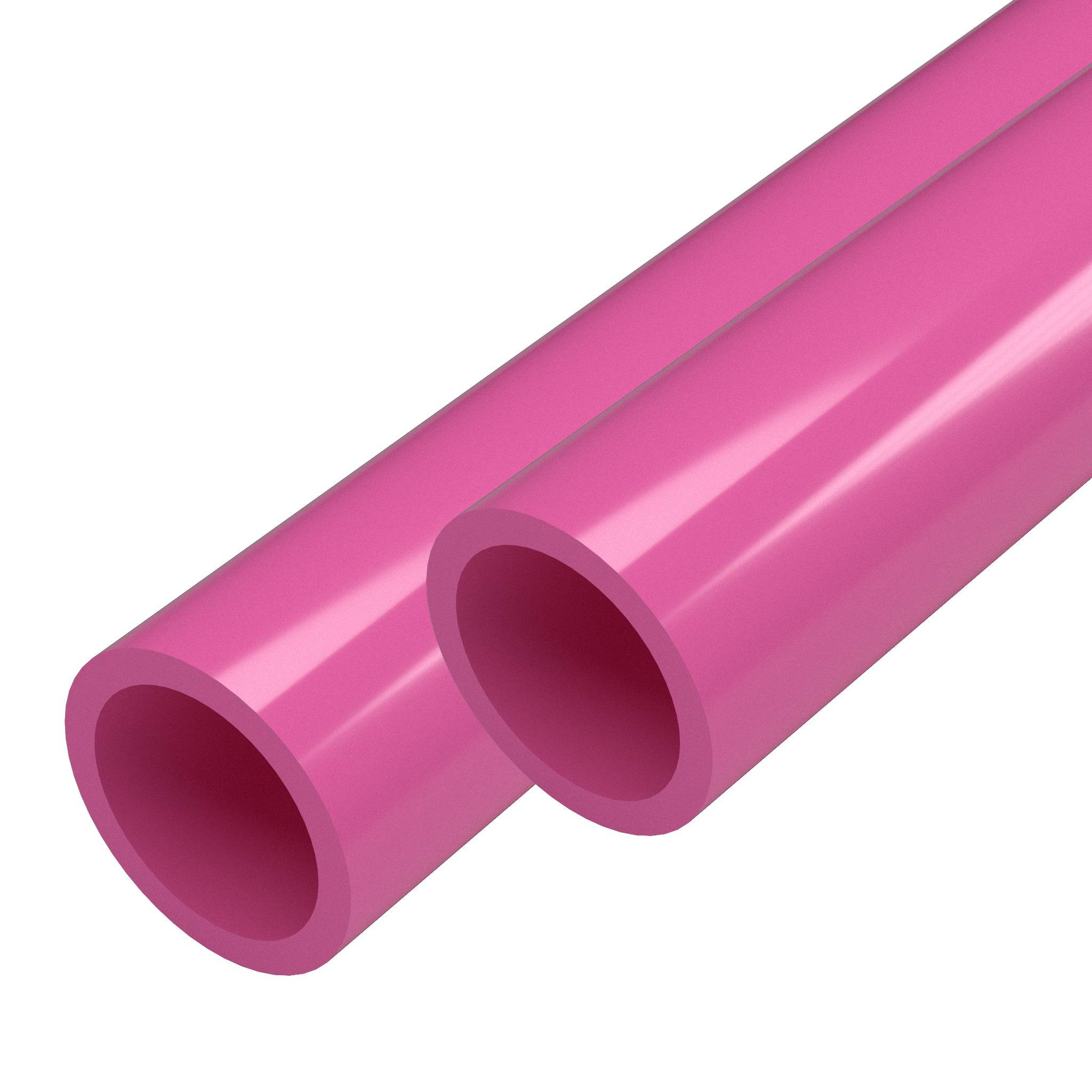 1 in. PVC Pipe - Sch 40, Furniture Grade - Pink 60" 2-Pack PVC Pipe - FORMUFIT