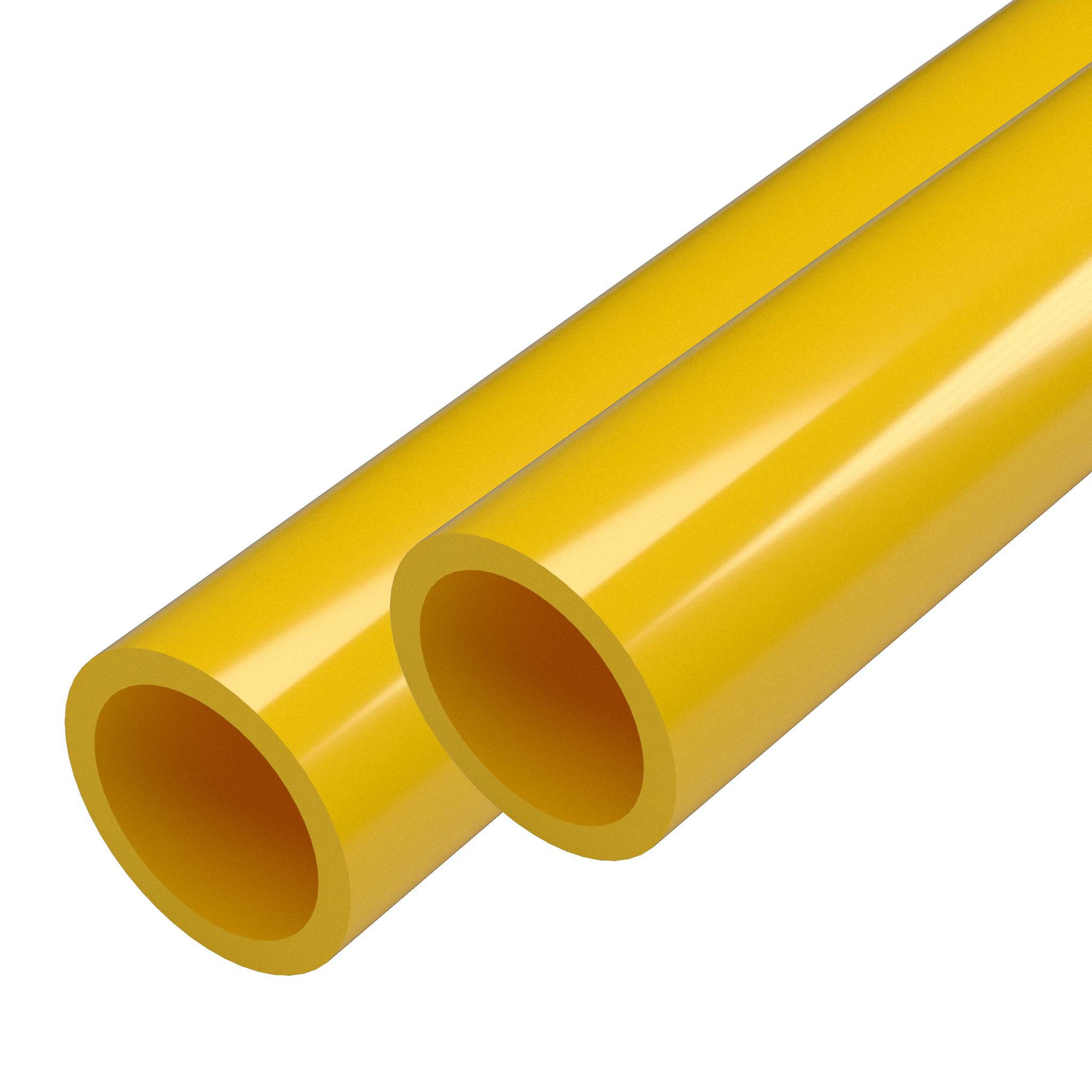 1 in. PVC Pipe - Sch 40, Furniture Grade - Yellow 60" 2-Pack PVC Pipe - FORMUFIT