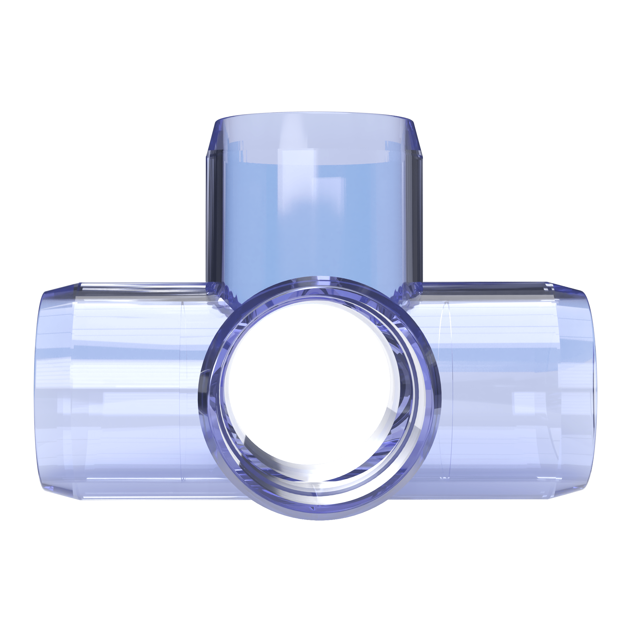 1-1/2 in. 5-Way Cross PVC Fitting, Furniture Grade - Clear Side Outlet Cross - FORMUFIT