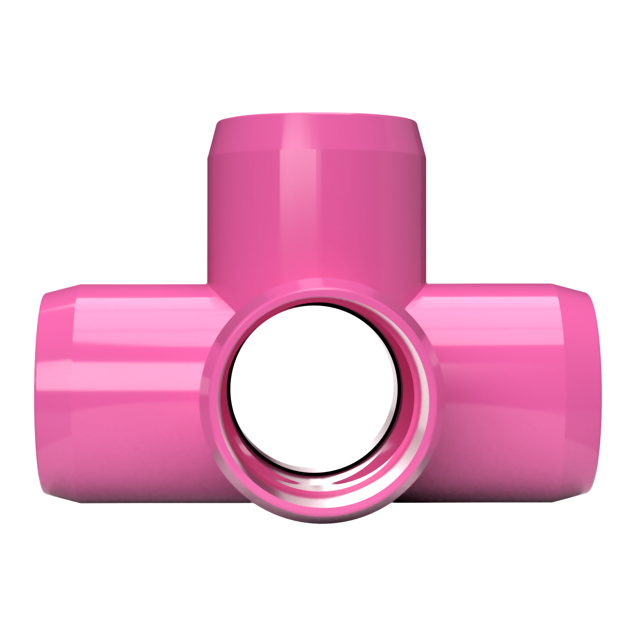 1-1/2 in. 5-Way Cross PVC Fitting, Furniture Grade - Pink Side Outlet Cross - FORMUFIT
