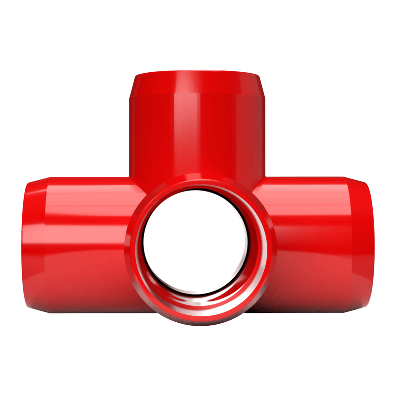 Load image into Gallery viewer, 1-1/2 in. 5-Way Furniture Grade PVC Cross Fitting - Red - FORMUFIT
