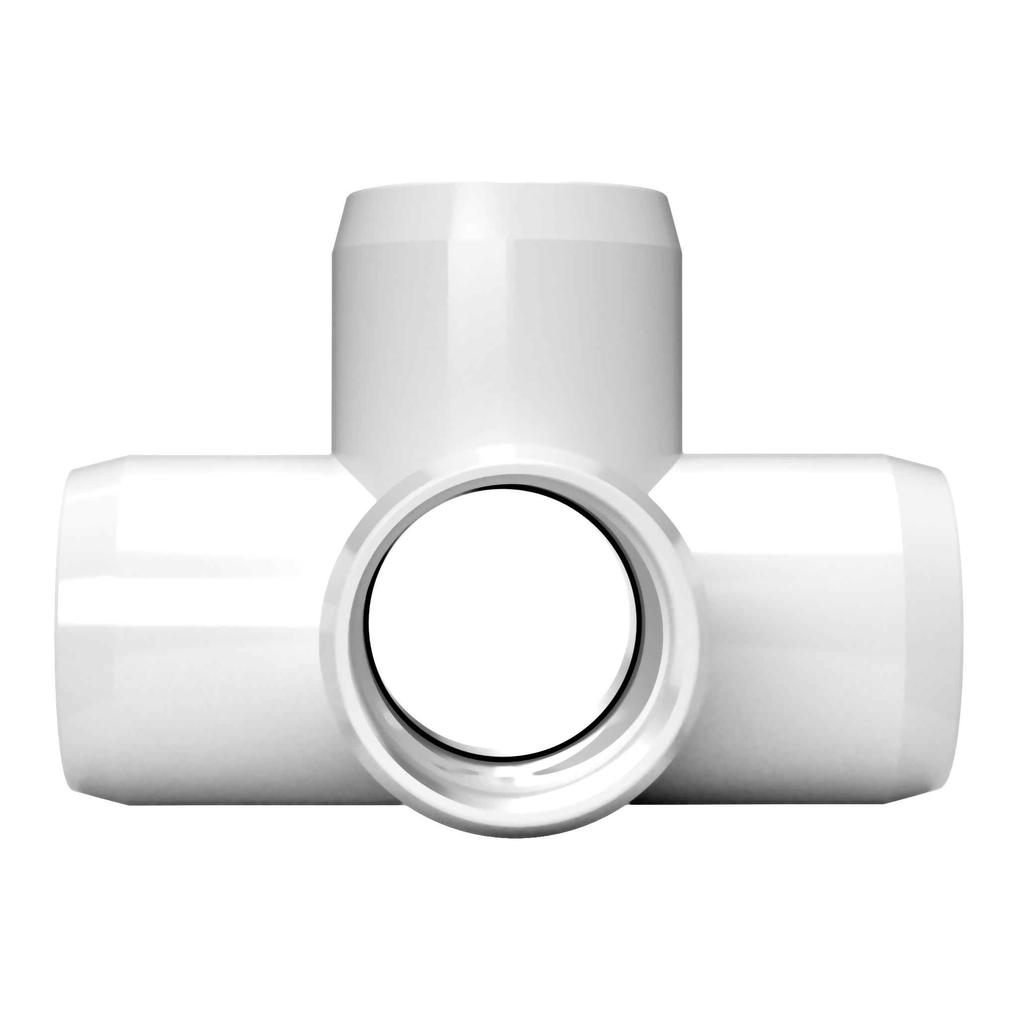 1-1/2 in. 5-Way Cross PVC Fitting, Furniture Grade - White Side Outlet Cross - FORMUFIT