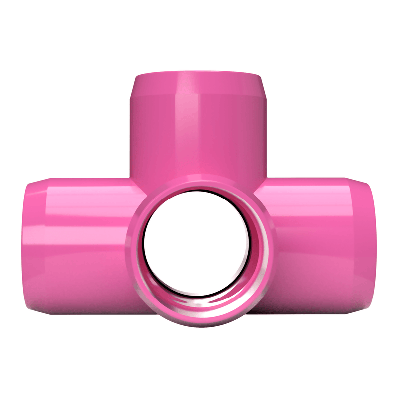 Load image into Gallery viewer, 1-1/4 in. 5-Way Furniture Grade PVC Cross Fitting - Pink - FORMUFIT

