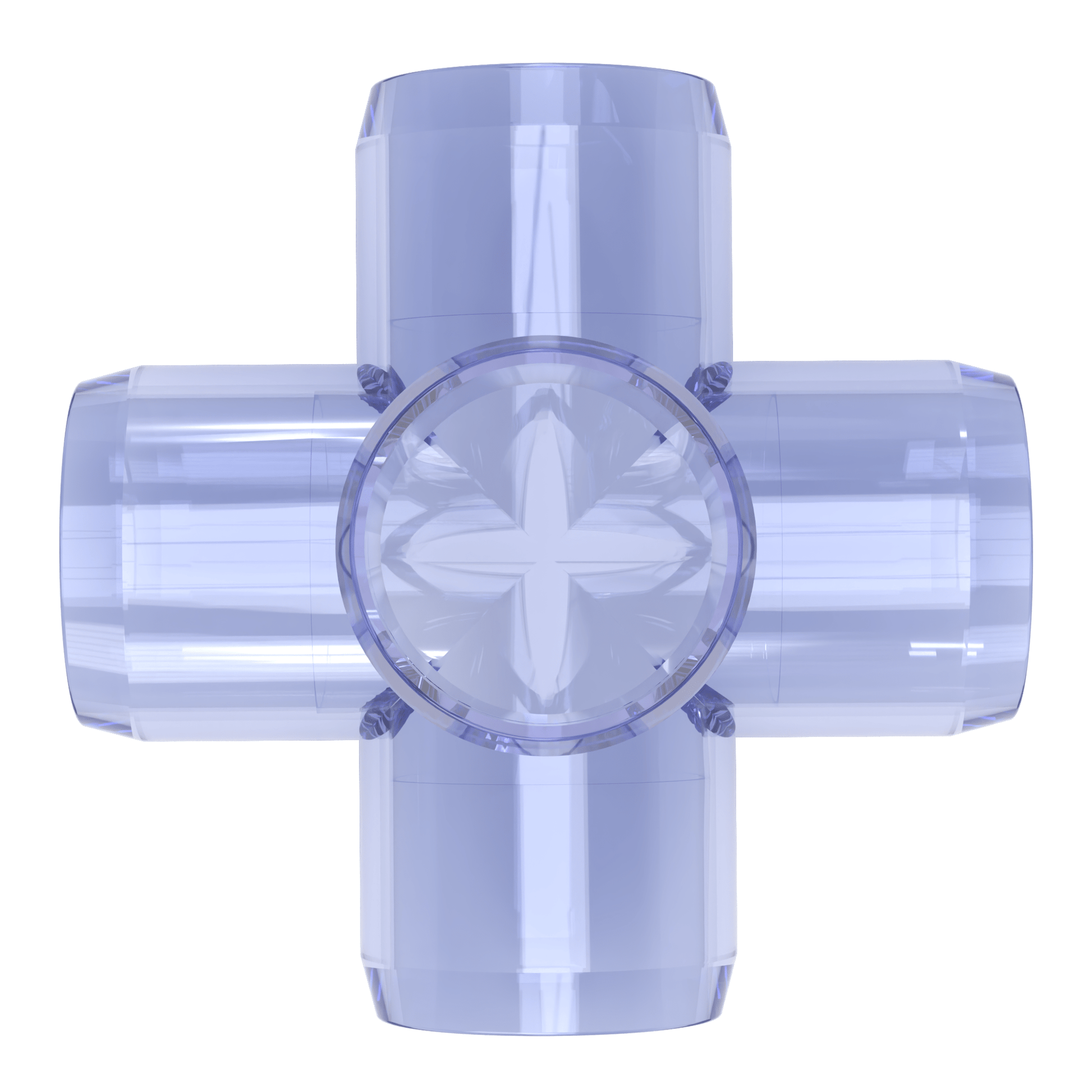 1/2 in. 5-Way Cross PVC Fitting, Furniture Grade - Clear Side Outlet Cross - FORMUFIT