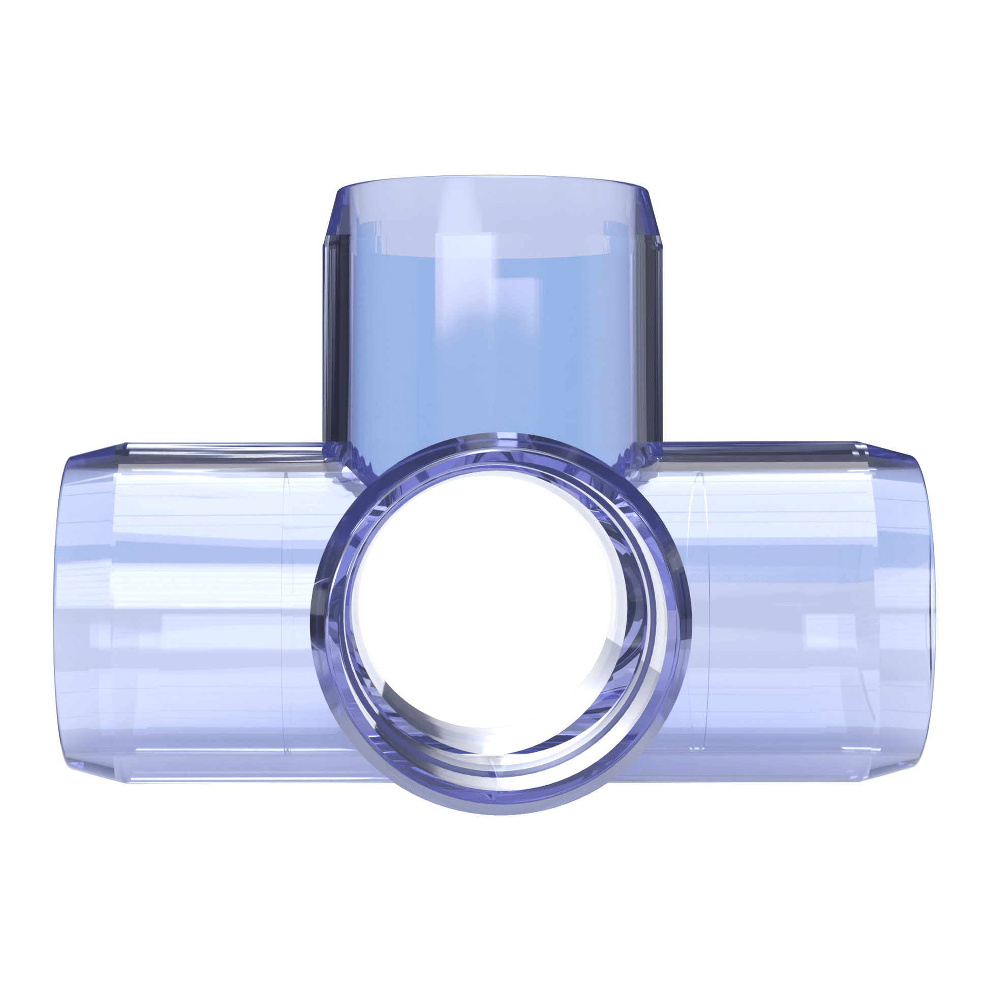 1/2 in. 5-Way Cross PVC Fitting, Furniture Grade - Clear Side Outlet Cross - FORMUFIT