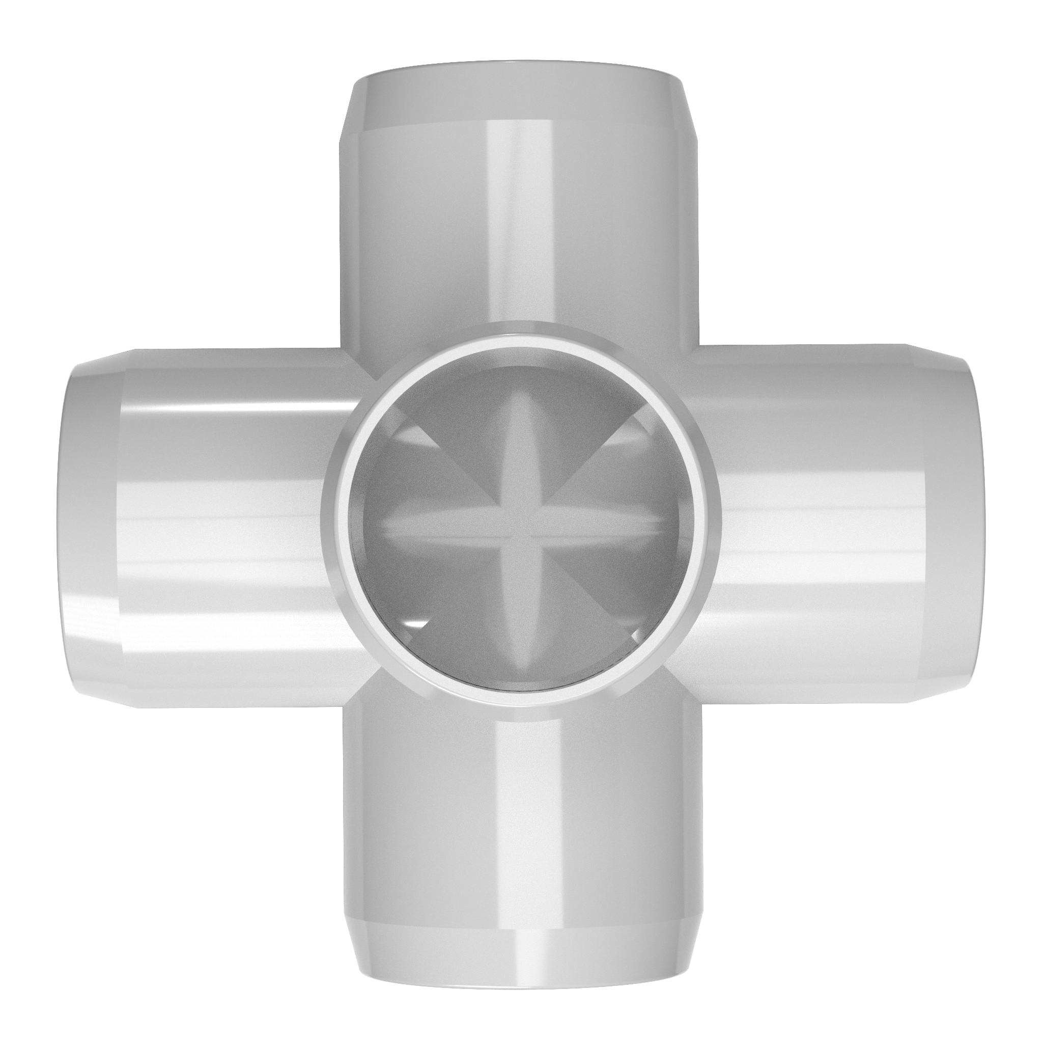 1/2 in. 5-Way Cross PVC Fitting, Furniture Grade - Gray Side Outlet Cross - FORMUFIT