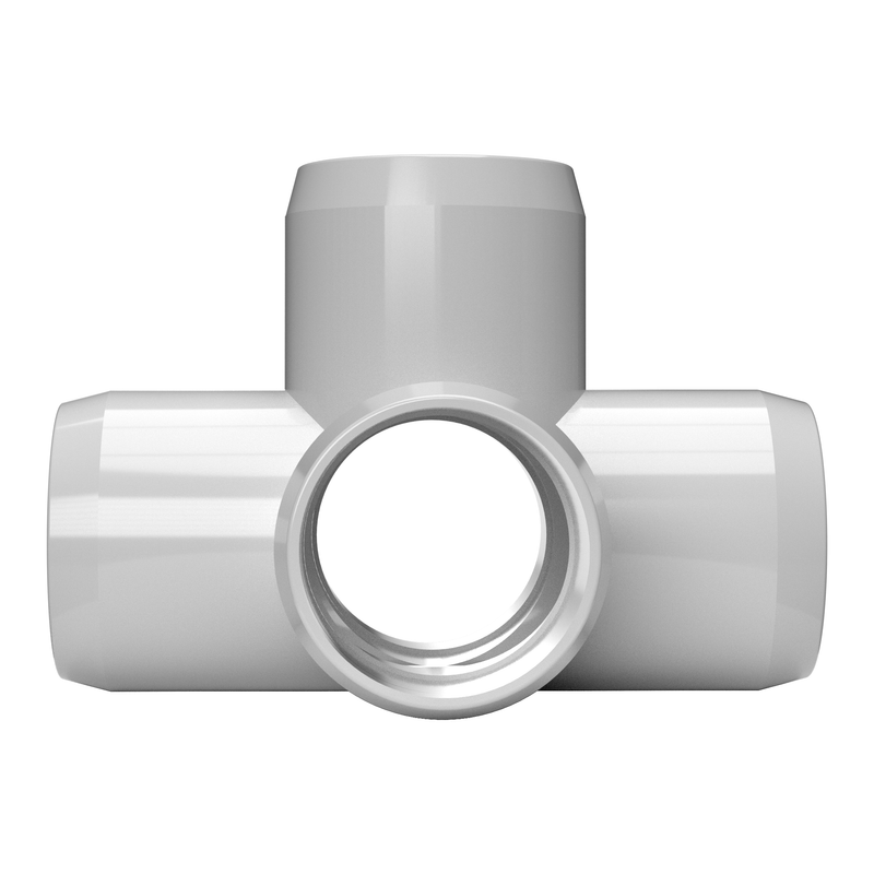 Load image into Gallery viewer, 1/2 in. 5-Way Furniture Grade PVC Cross Fitting - Gray - FORMUFIT
