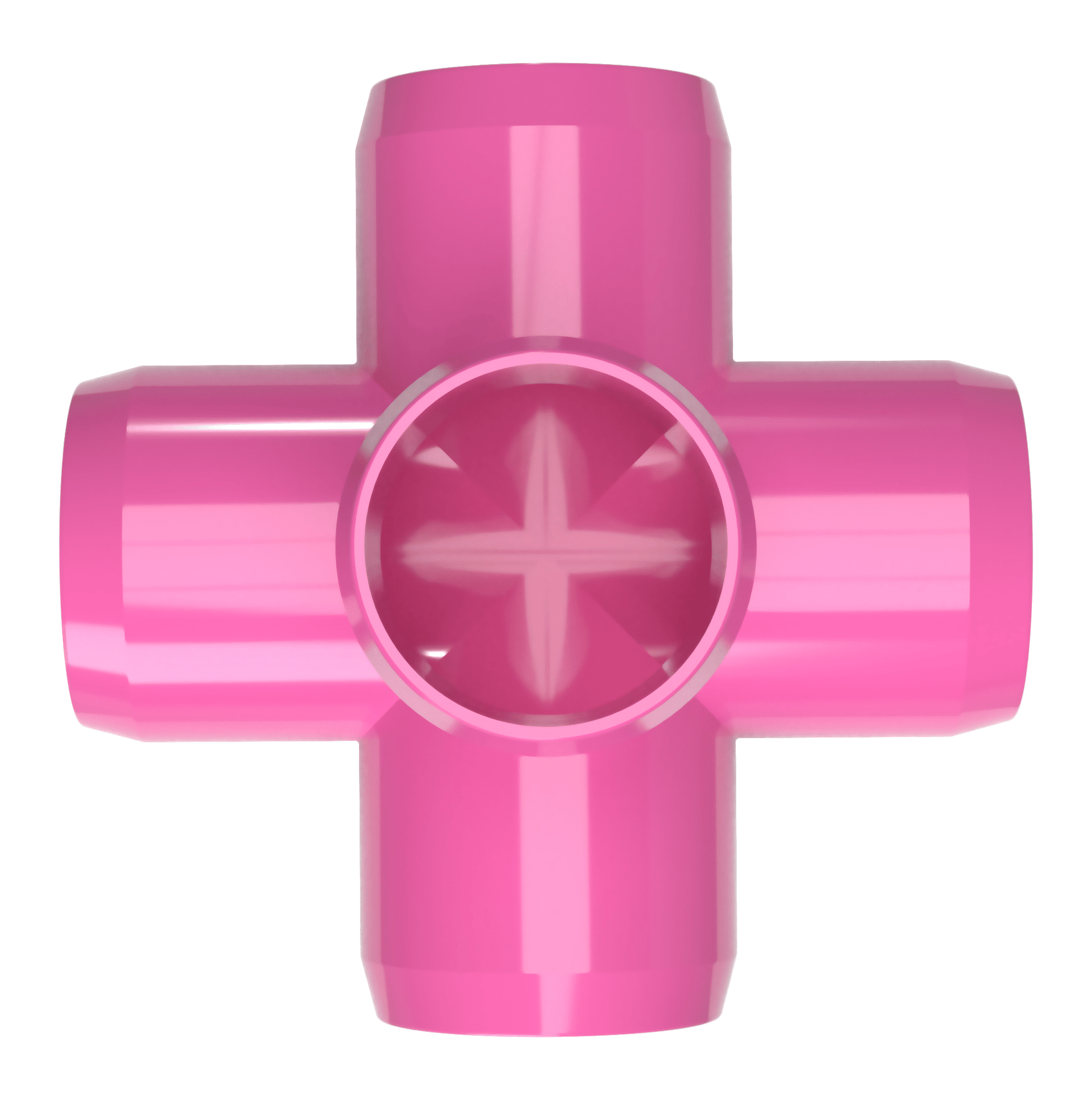 1/2 in. 5-Way Cross PVC Fitting, Furniture Grade - Pink Side Outlet Cross - FORMUFIT