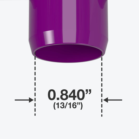 1/2 in. 5-Way Furniture Grade PVC Cross Fitting - Purple - FORMUFIT