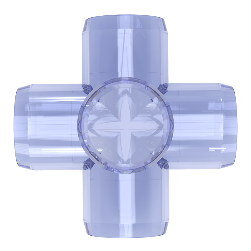 Load image into Gallery viewer, 1 in. 5-Way Furniture Grade PVC Cross Fitting - Clear - FORMUFIT
