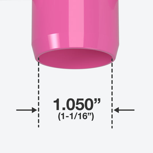3/4 in. 5-Way Furniture Grade PVC Cross Fitting - Pink - FORMUFIT
