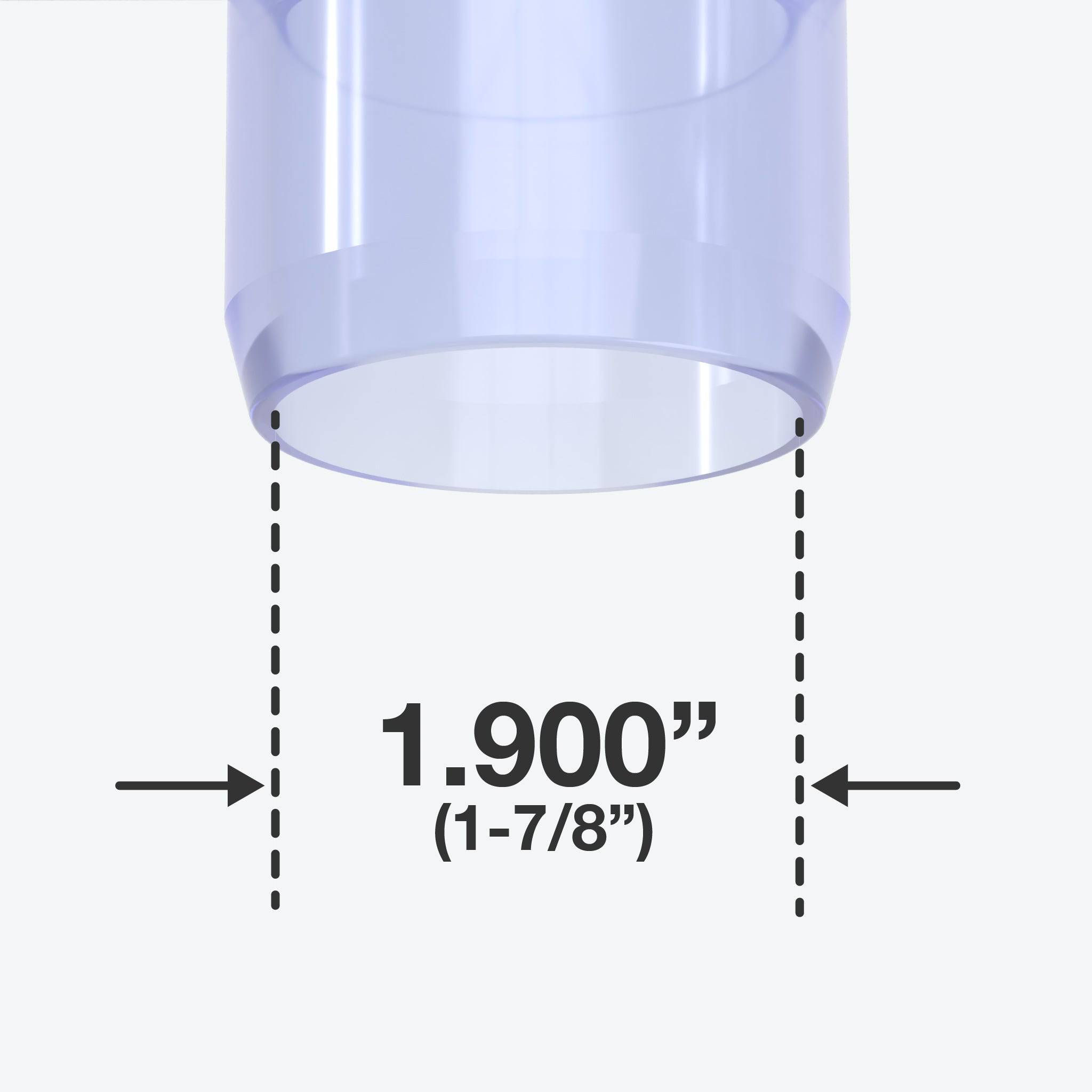 1-1/2 in. 3-Way PVC Elbow Fitting, Furniture Grade - Clear Side Outlet Elbow - FORMUFIT