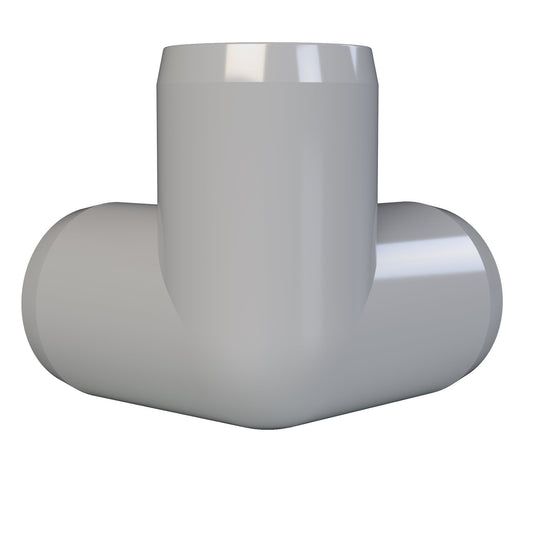 1-1/2 in. 3-Way Furniture Grade PVC Elbow Fitting - Gray - FORMUFIT
