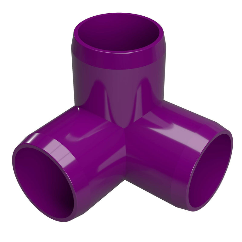 Load image into Gallery viewer, 1-1/2 in. 3-Way Furniture Grade PVC Elbow Fitting - Purple - FORMUFIT
