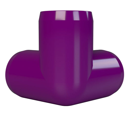 1-1/2 in. 3-Way Furniture Grade PVC Elbow Fitting - Purple - FORMUFIT