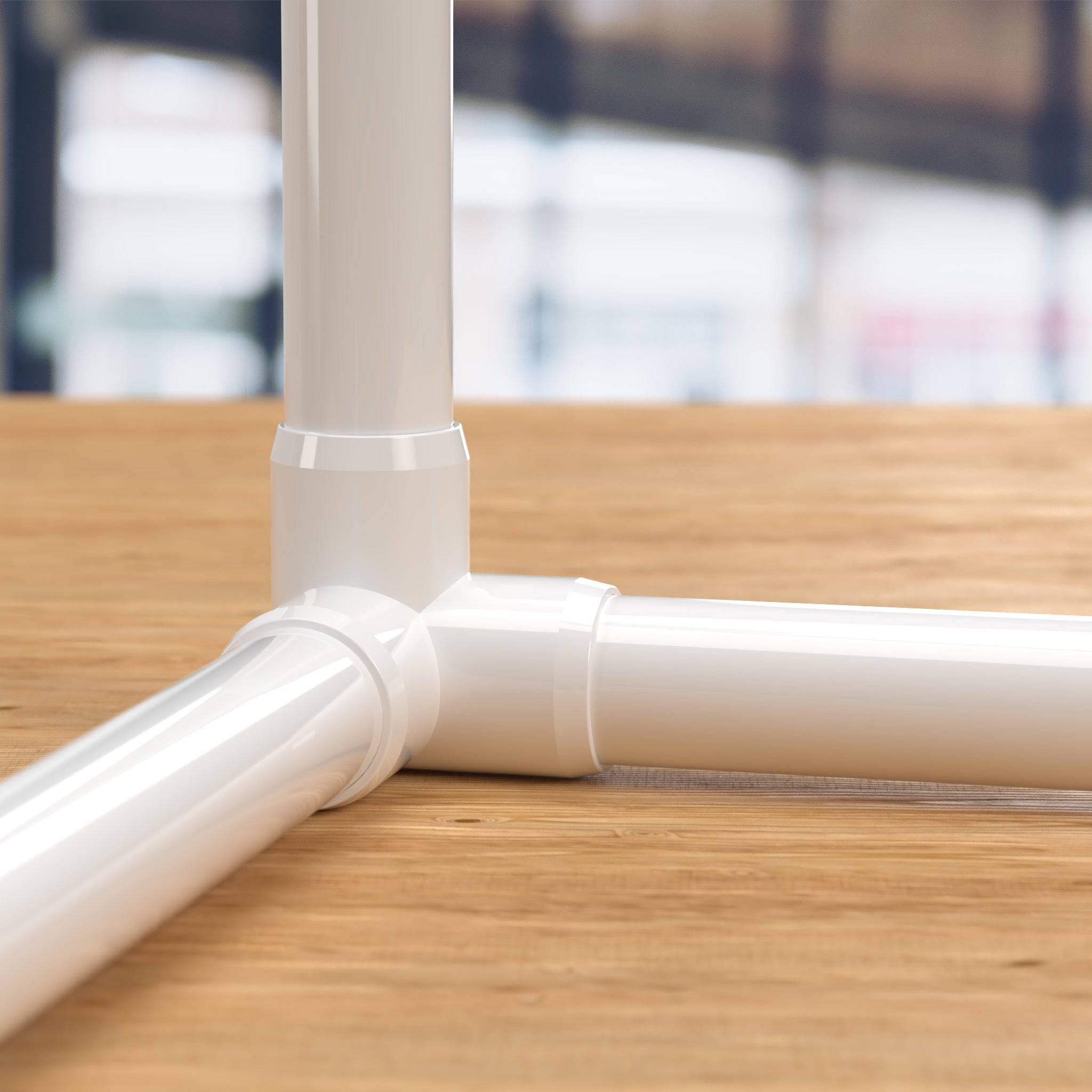 1-1/2 in. 3-Way PVC Elbow Fitting, Furniture Grade - White Side Outlet Elbow - FORMUFIT