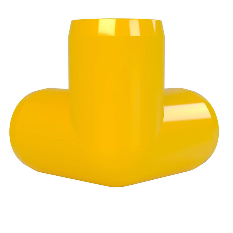 Load image into Gallery viewer, 1-1/2 in. 3-Way Furniture Grade PVC Elbow Fitting - Yellow - FORMUFIT
