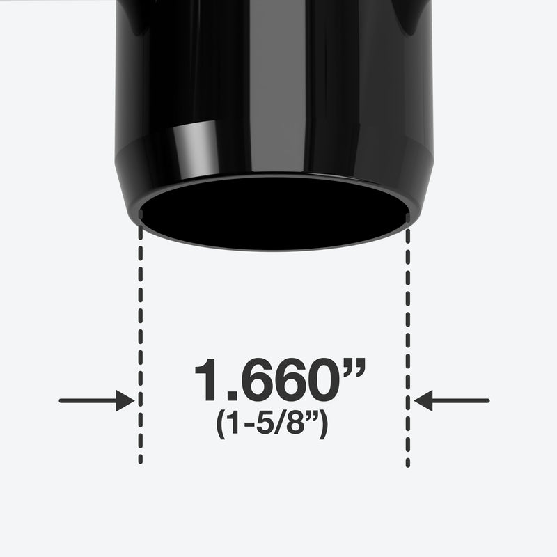 Load image into Gallery viewer, 1-1/4 in. 3-Way Furniture Grade PVC Elbow Fitting - Black - FORMUFIT
