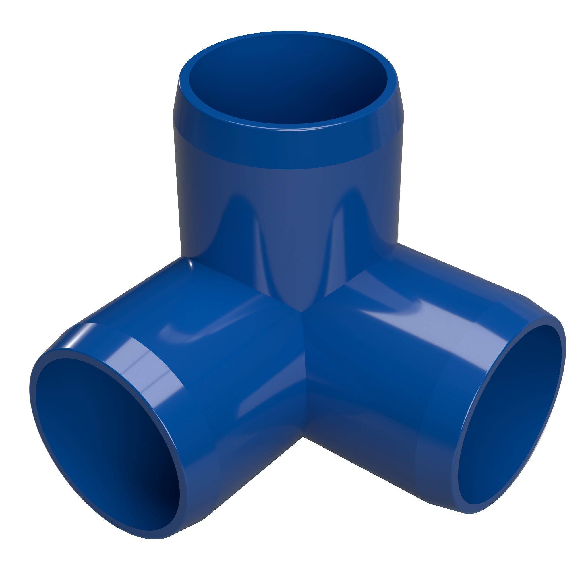1-1/4 in. 3-Way PVC Elbow Fitting, Furniture Grade - Blue Side Outlet Elbow - FORMUFIT