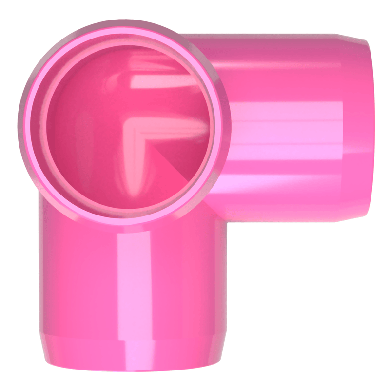 Load image into Gallery viewer, 1-1/4 in. 3-Way Furniture Grade PVC Elbow Fitting - Pink - FORMUFIT
